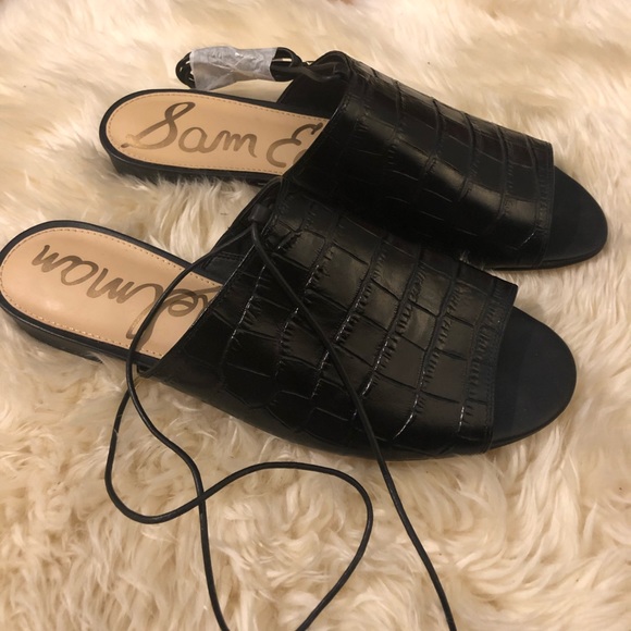 Sam Edelman Shoes - NWOT Sam Edelman Black Croc Tai Mule Sandal